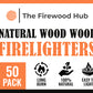 Natural Eco Wood Wool Firelighter (50 pack)