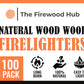 Natural Eco Wood Wool Firelighter (100 pack)