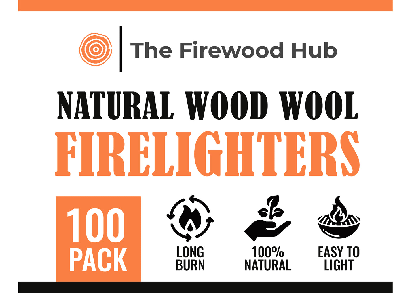 Natural Eco Wood Wool Firelighter (100 pack)
